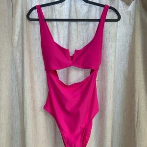 Body Glove Fuchsia Cutout One-Piece Swimsuit